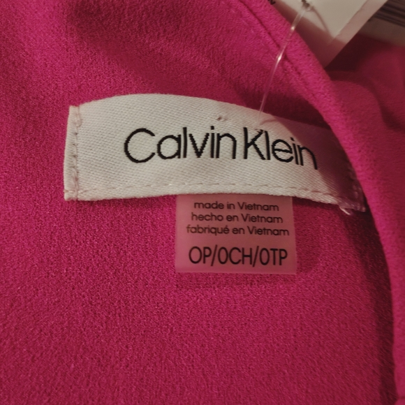 CALVIN KLEIN Ruffle Hem Belted Petite Dress Womens size 0 - Picture 5 of 7